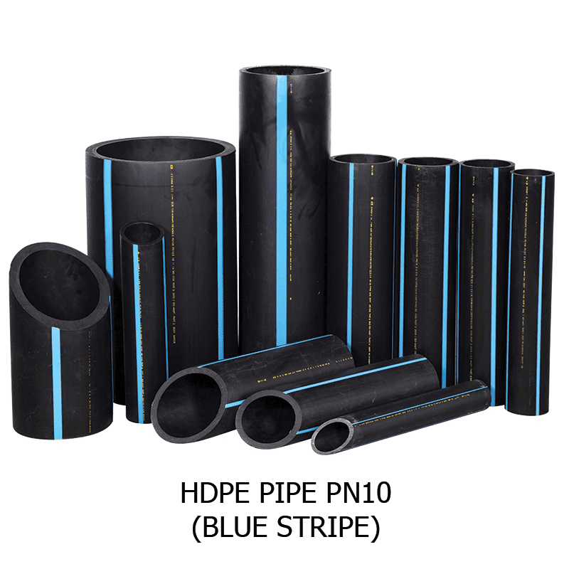 HDPE Pipe PN10 (Blue Stripe)