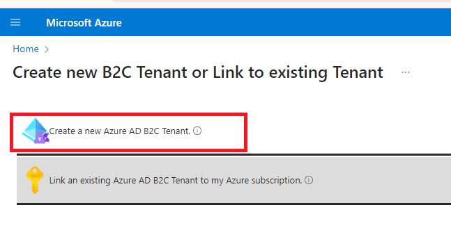 Create new B2C Tenant