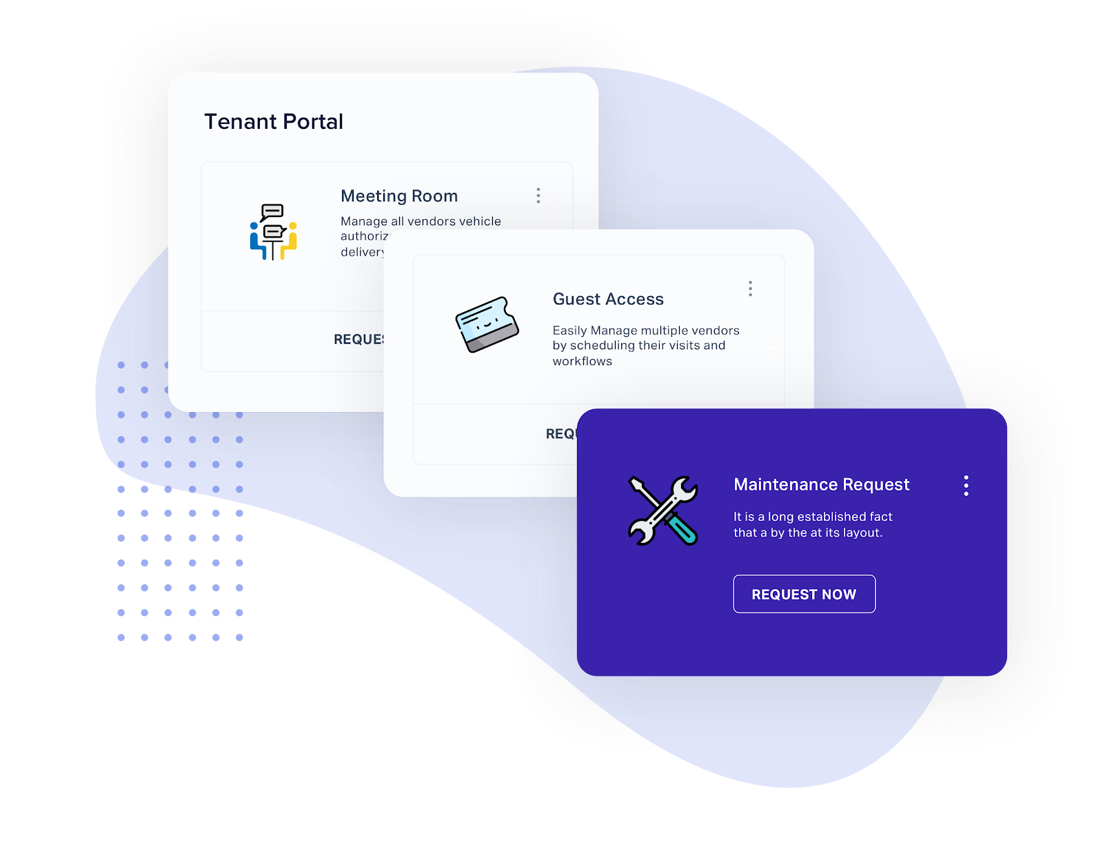 Tenant service portal in communication with vendor management and service maintenance request for overall transparency