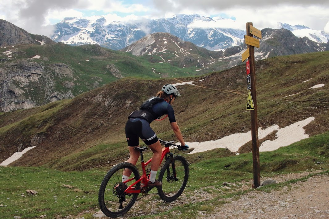 Courchevel MTB, MTB routes, uitzicht vanaf Col de la Platta
