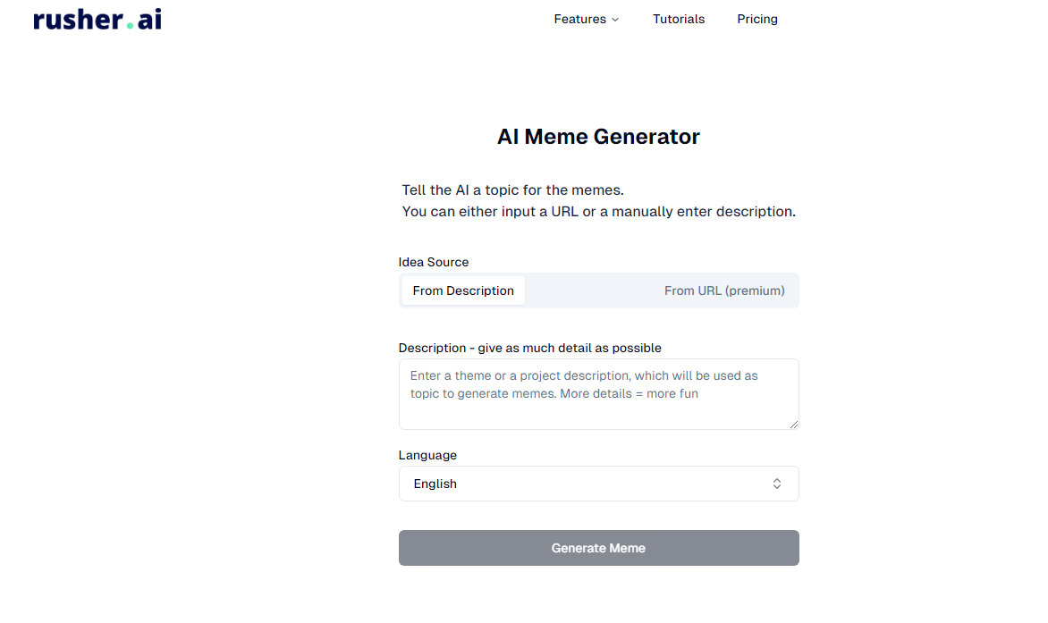 Rusher.ai Free AI Meme Generator