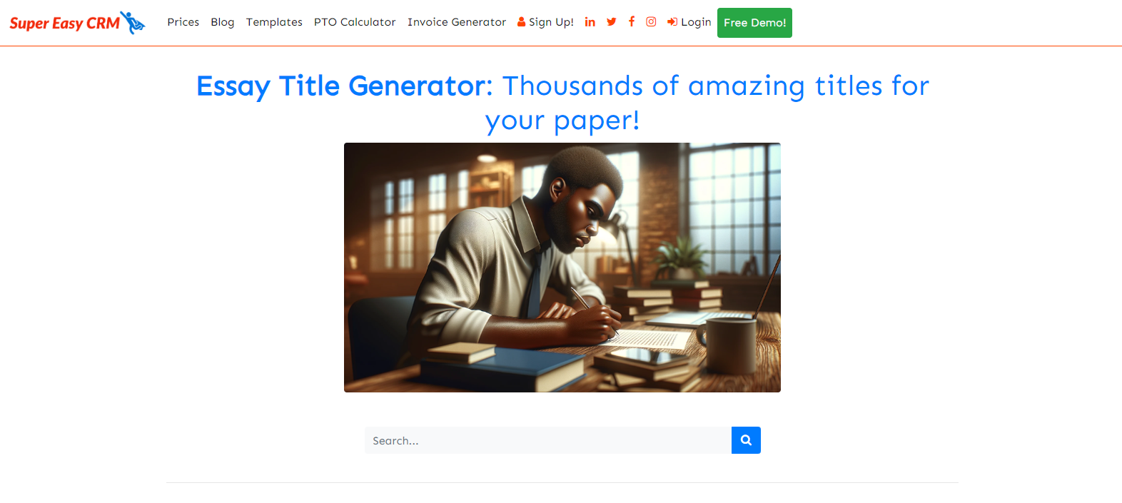 SuperEasy CRM’s Essay Title Generator