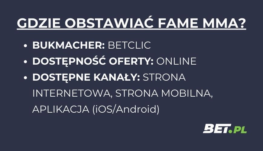 Gdzie obstawiać Fame MMA?