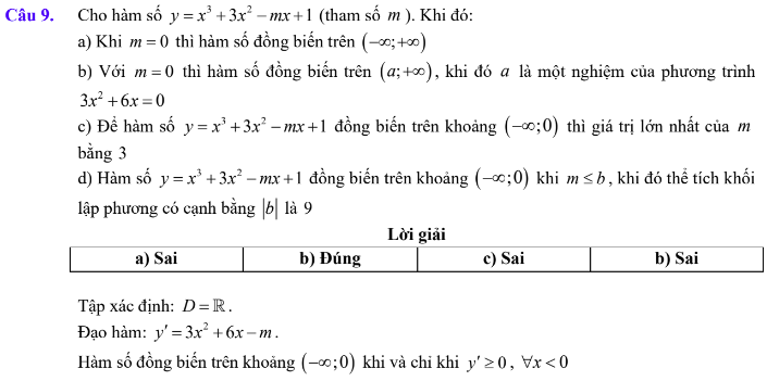 Lý thuyết Tính đơn điệu của hàm số & Các dạng bài tập