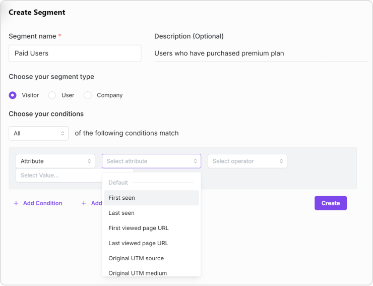 Segmentation analysis in Usermaven