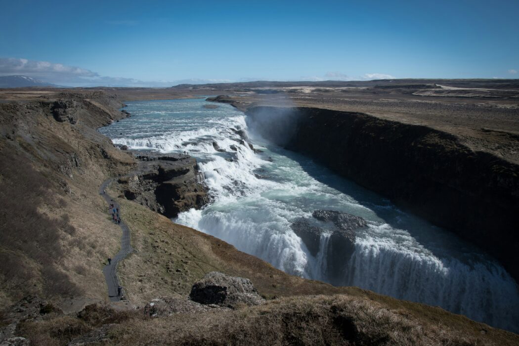 Gulfoss falls in summer