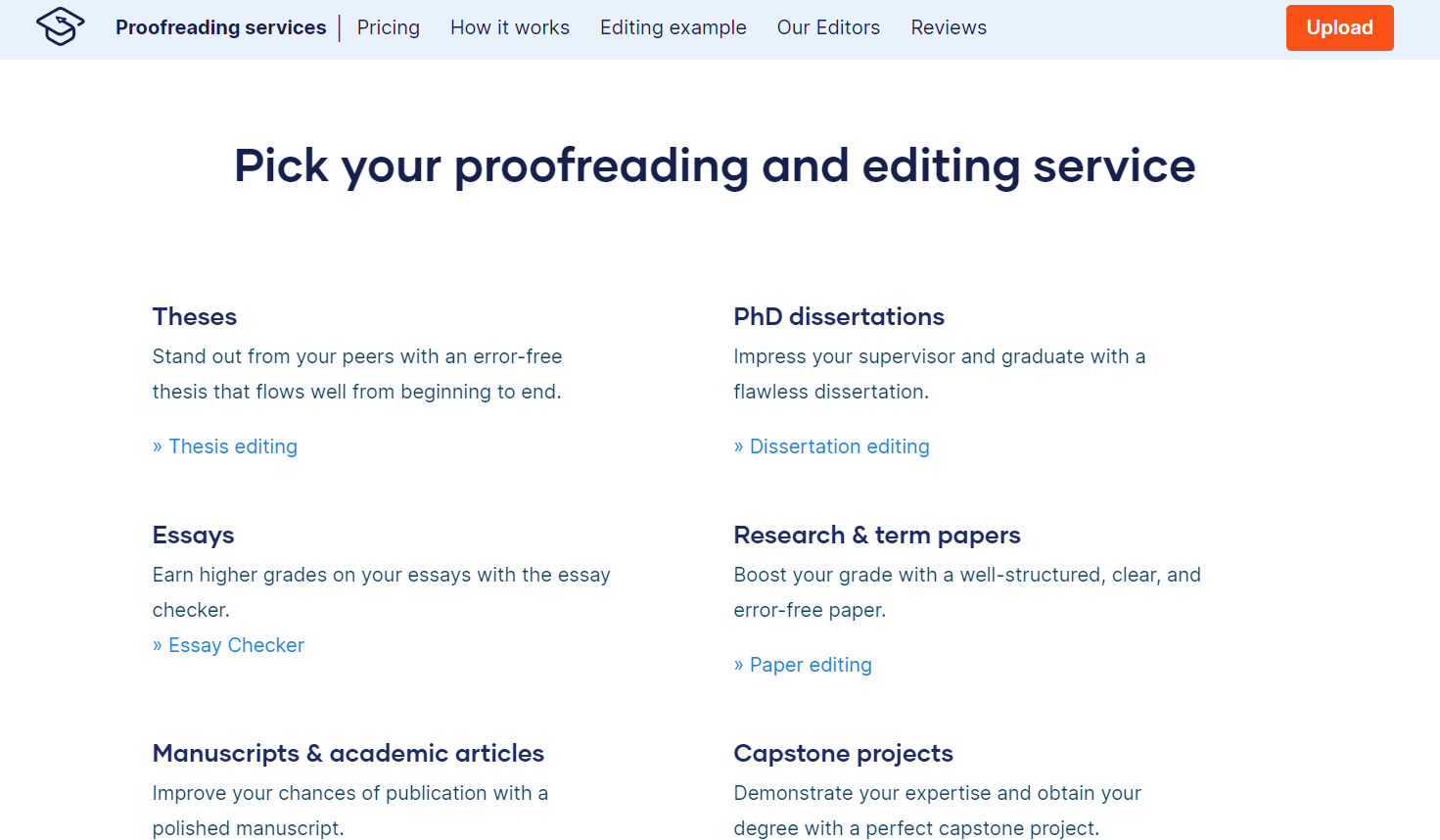 Professional Editing & Proofreading Services feature of Scribbr