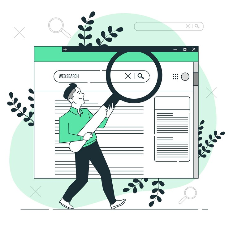 Web search concept illustration