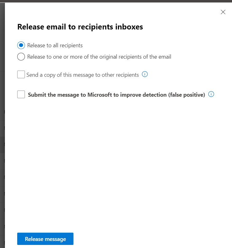 How to Retrieve Emails from the Quarantine - step 2