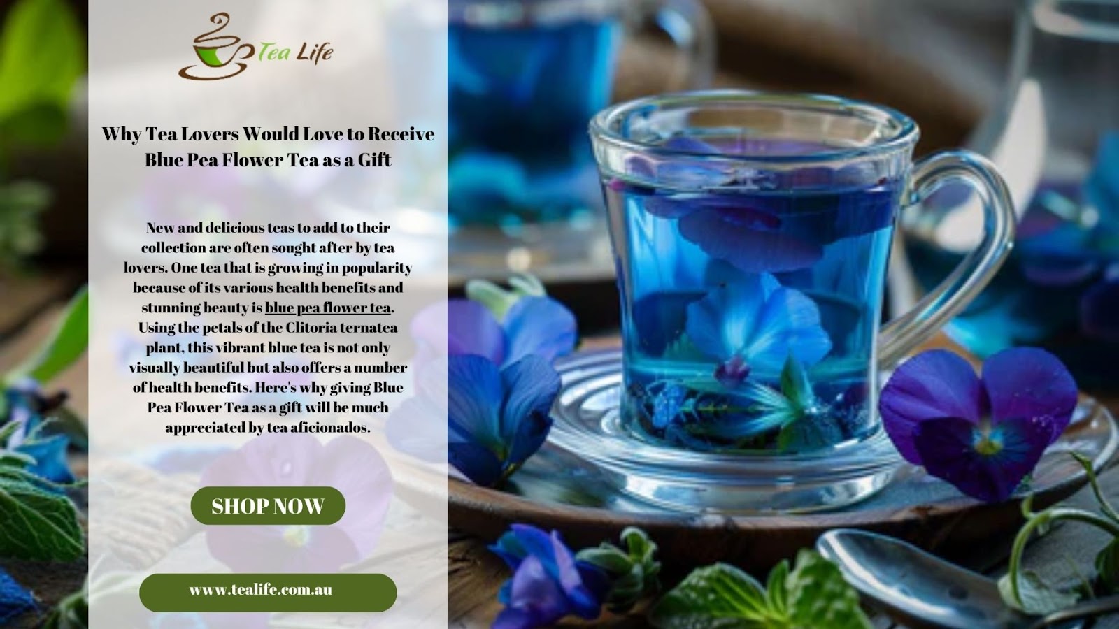 Blue pea flower tea