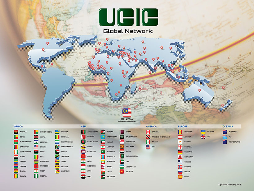 An infograph showing global network on UCMAS  in over 80 countries, including Canada, with more than 6,000 centers worldwide.