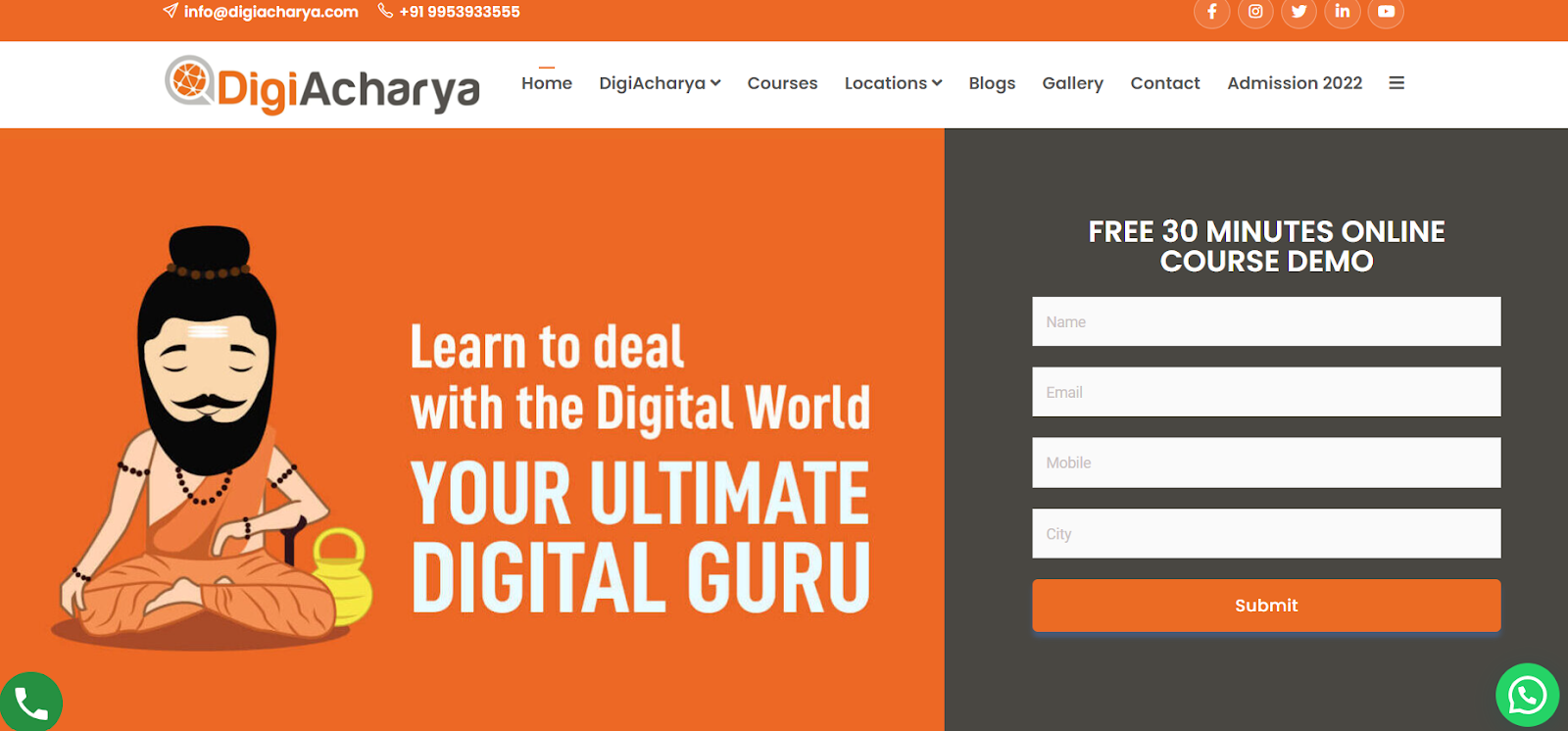 homepage of DigiAcharya