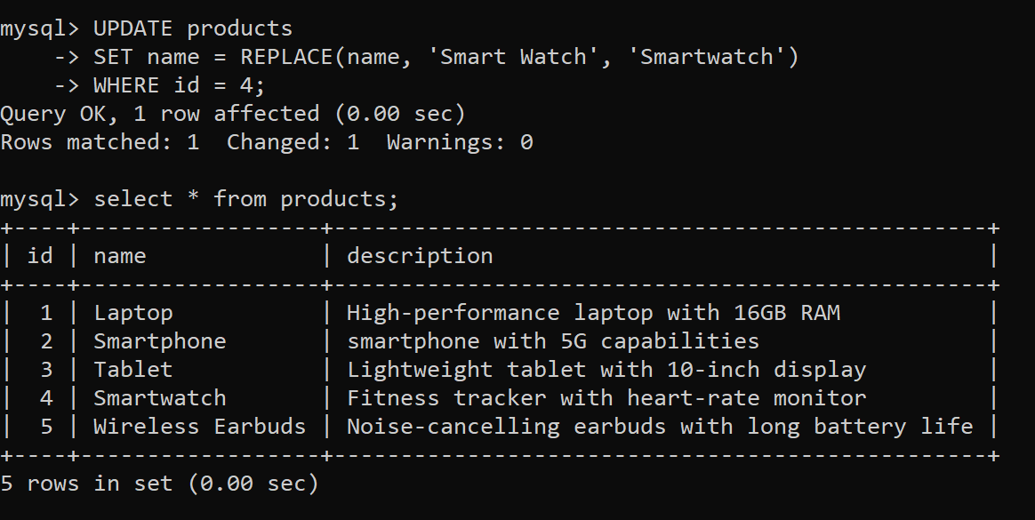 REPLACE() Function in SQL