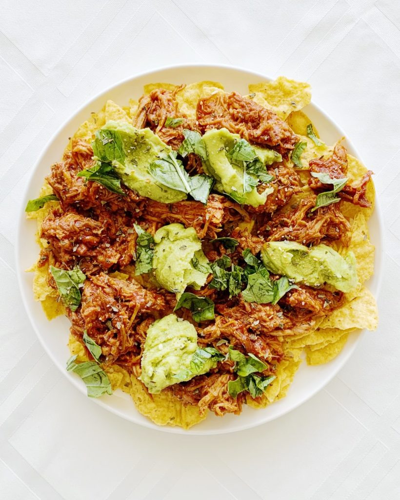 BBQ Shredded Chicken Nachos