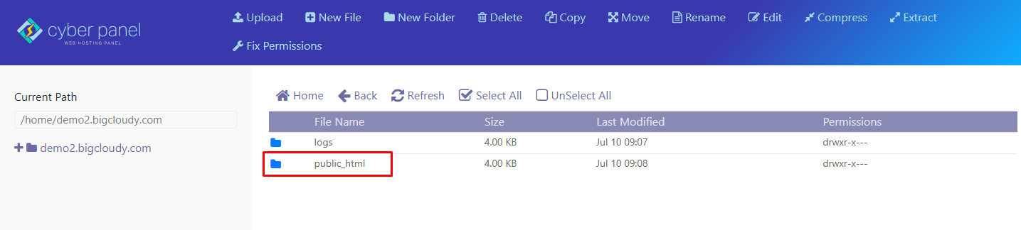 Upload Website in CyberPanel | BigCloudy KB 