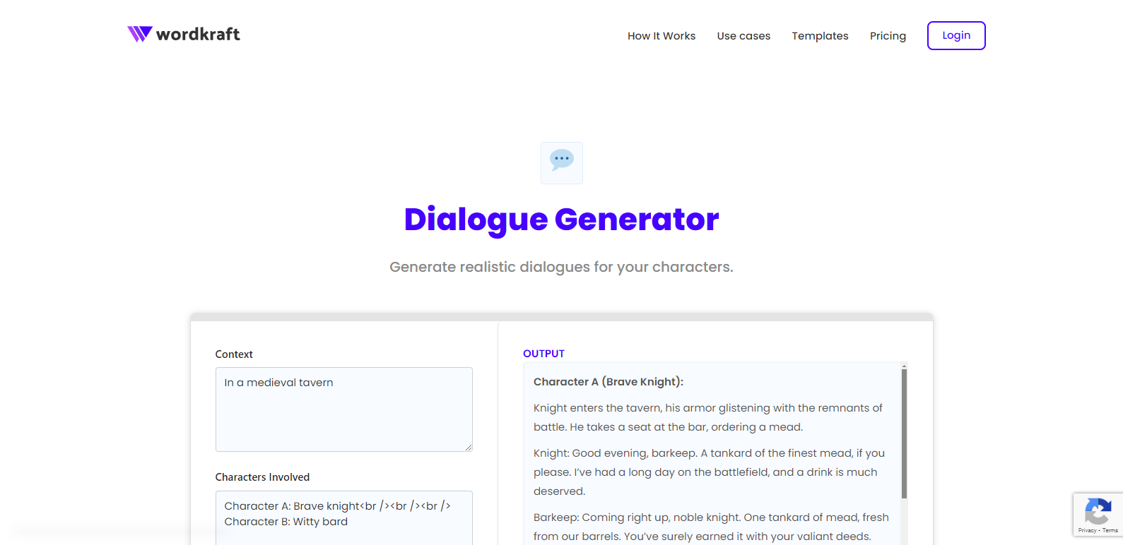 Wordkraft AI Dialogue Generator