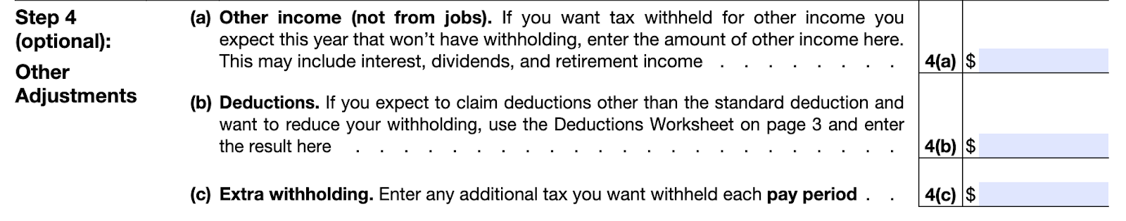 W-4 Step 4