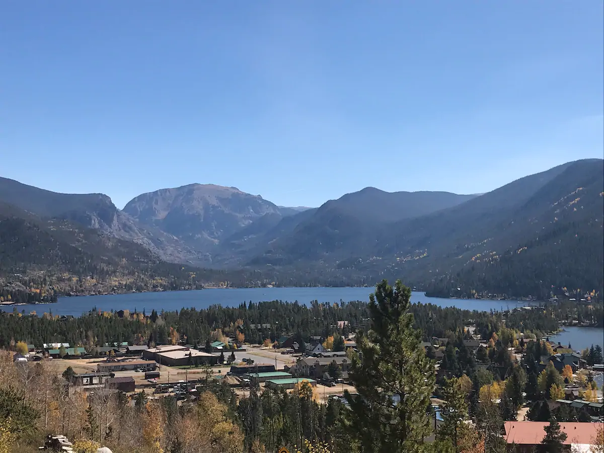 view of the lake from vacation home in grand lake colorado