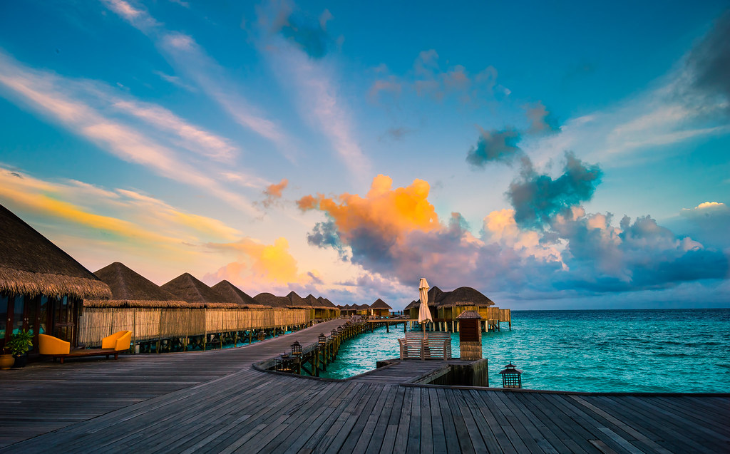 beautiful sunrise in Maldives
