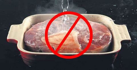 It is forbidden to defrost meat with hot water