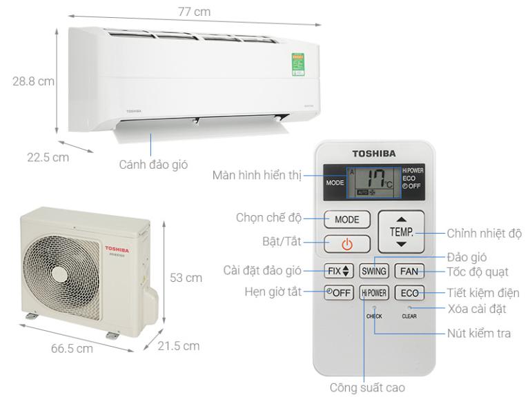 Điều hòa 1 chiều Toshiba 12.000 BTU RAS-H13S4KCV2G-V