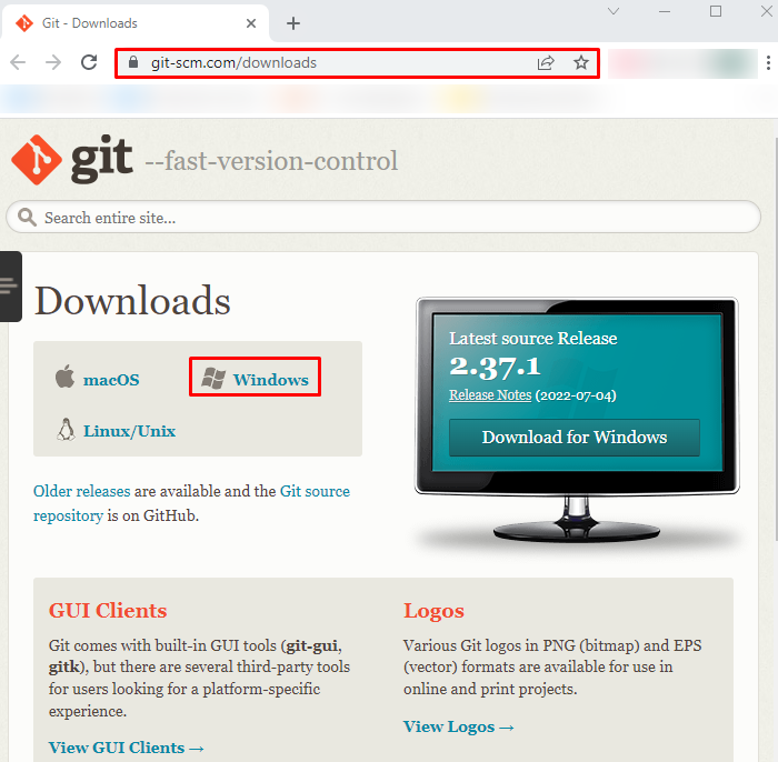 Step 1: Download git Setup File