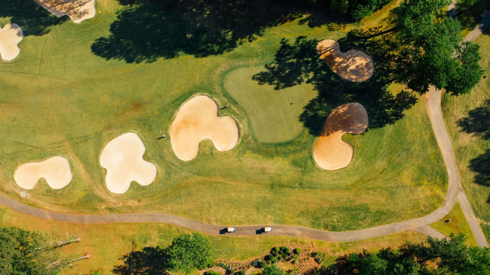 aerial image of golf course 