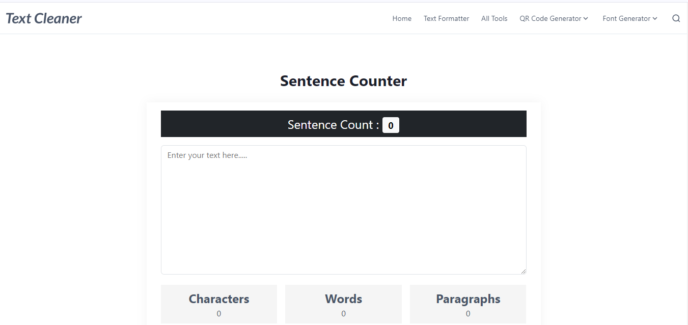 TextCleaner.net Sentence Counter