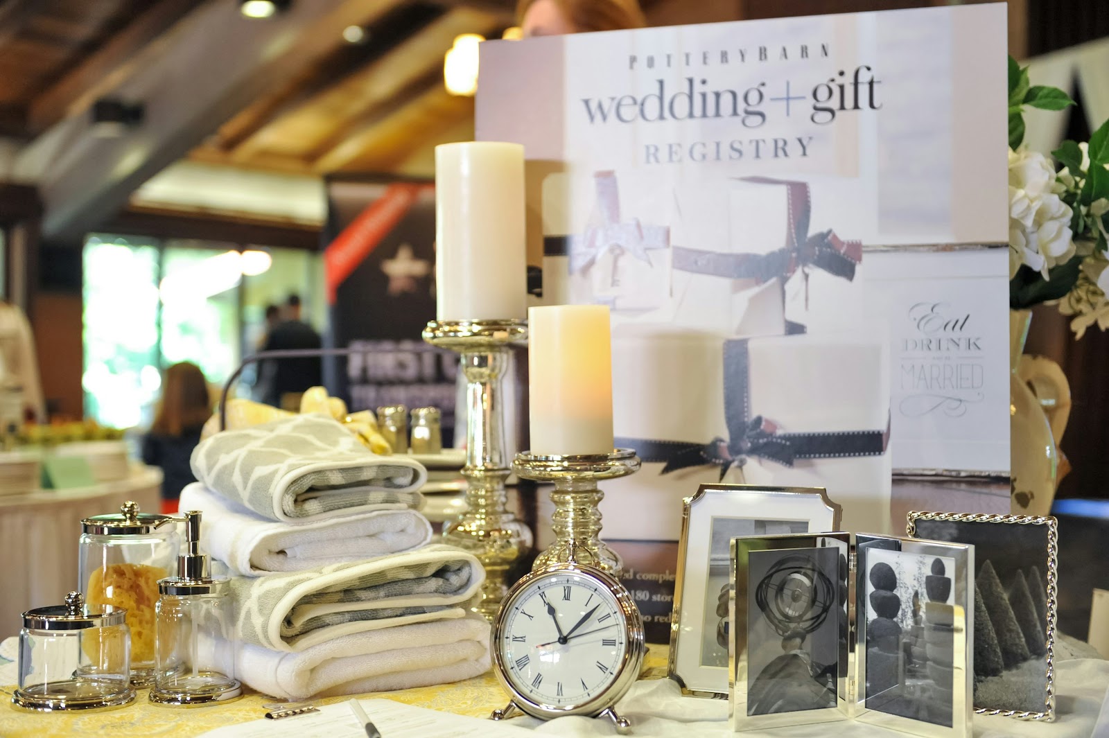 table with different wedding gifts