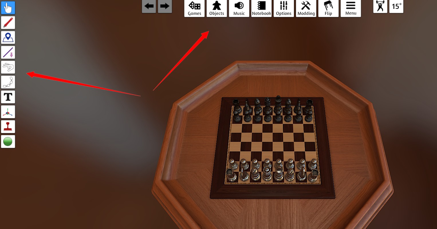 Tabletop Simulator interface