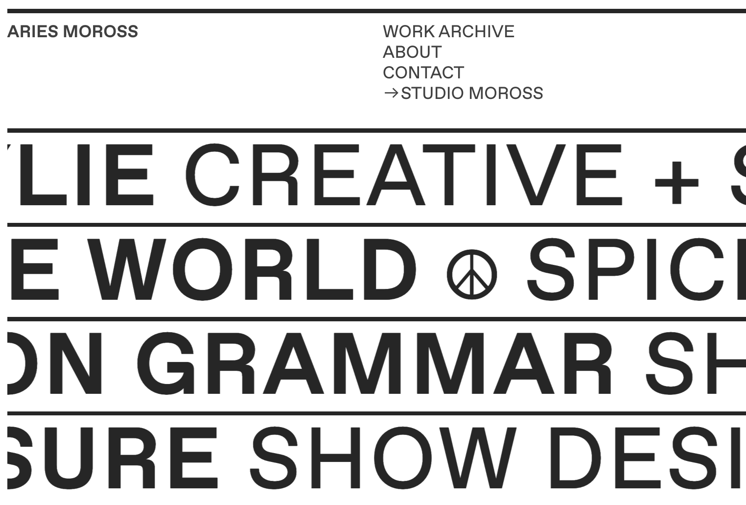 graphic designer website, aries moross website portfolio