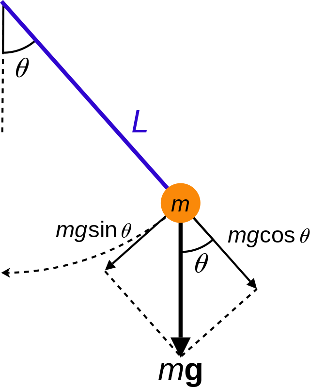 distribuição de forças em um pêndulo