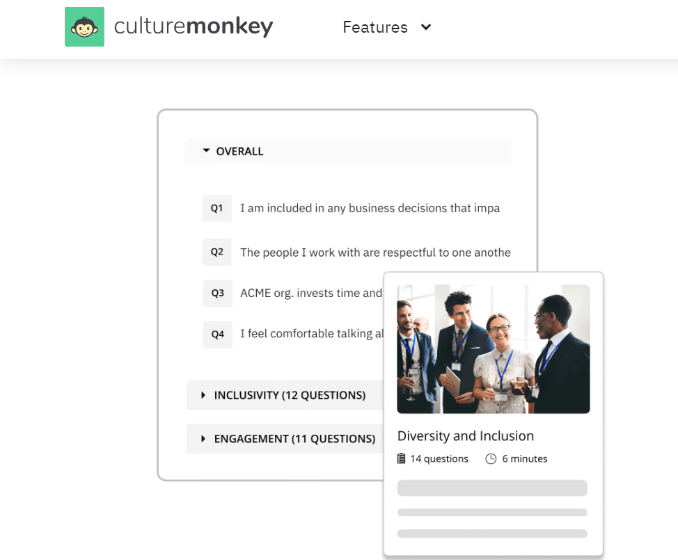 culturemonkey's diversity and inclusion software features