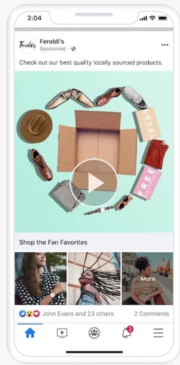 collection facebook video ads