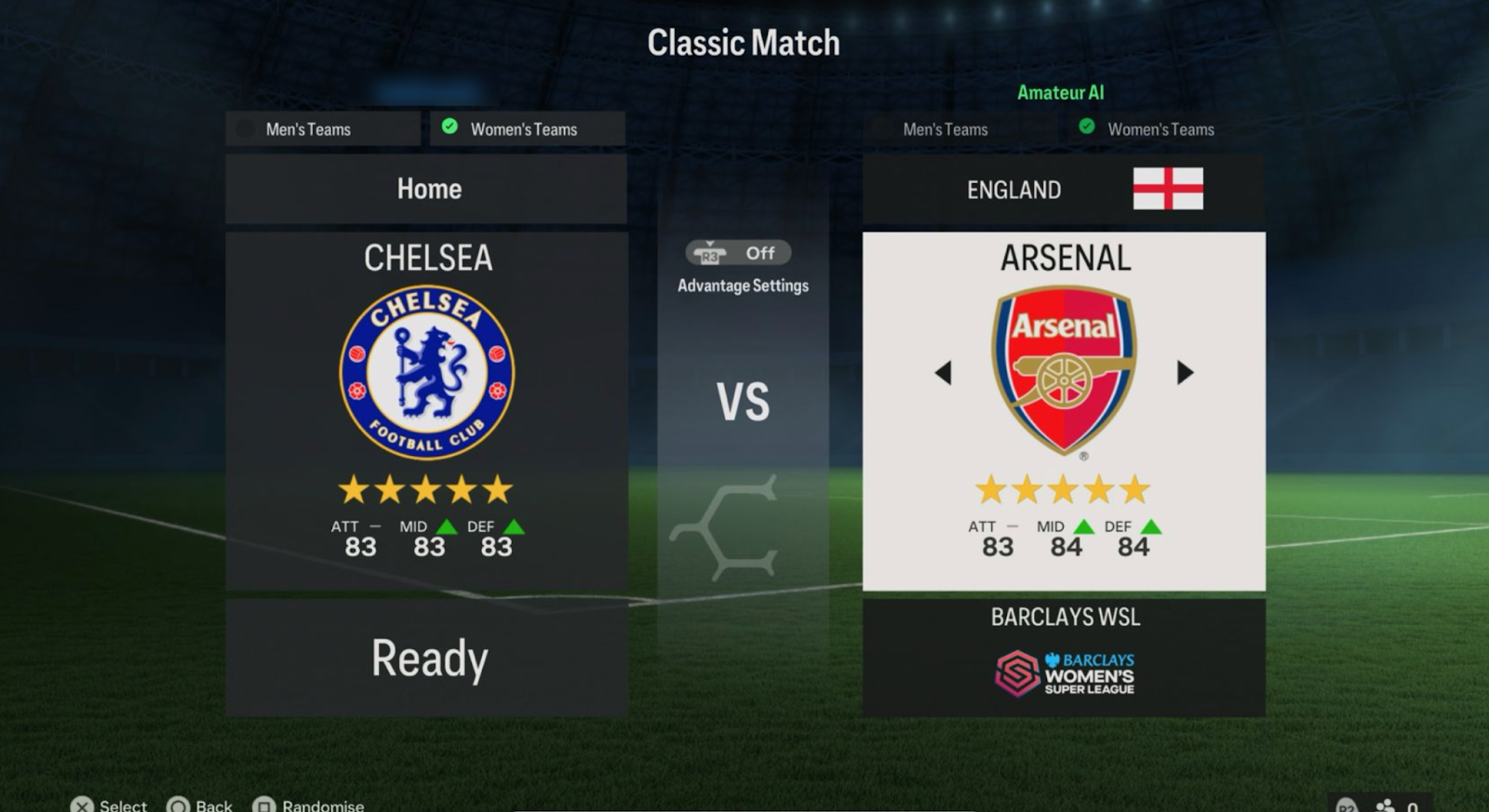 Screenshot of a matchmaking screen in EA Sports FC 24