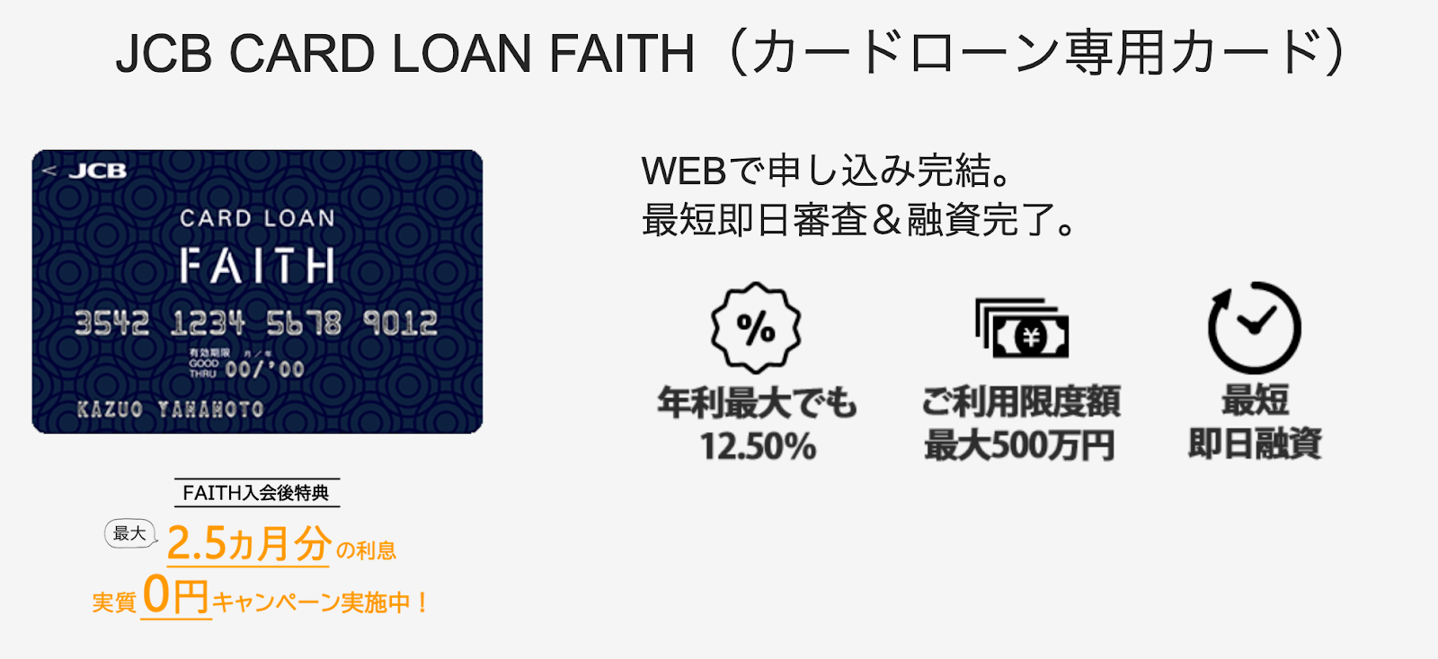 JCB CARD LOAN FAITH