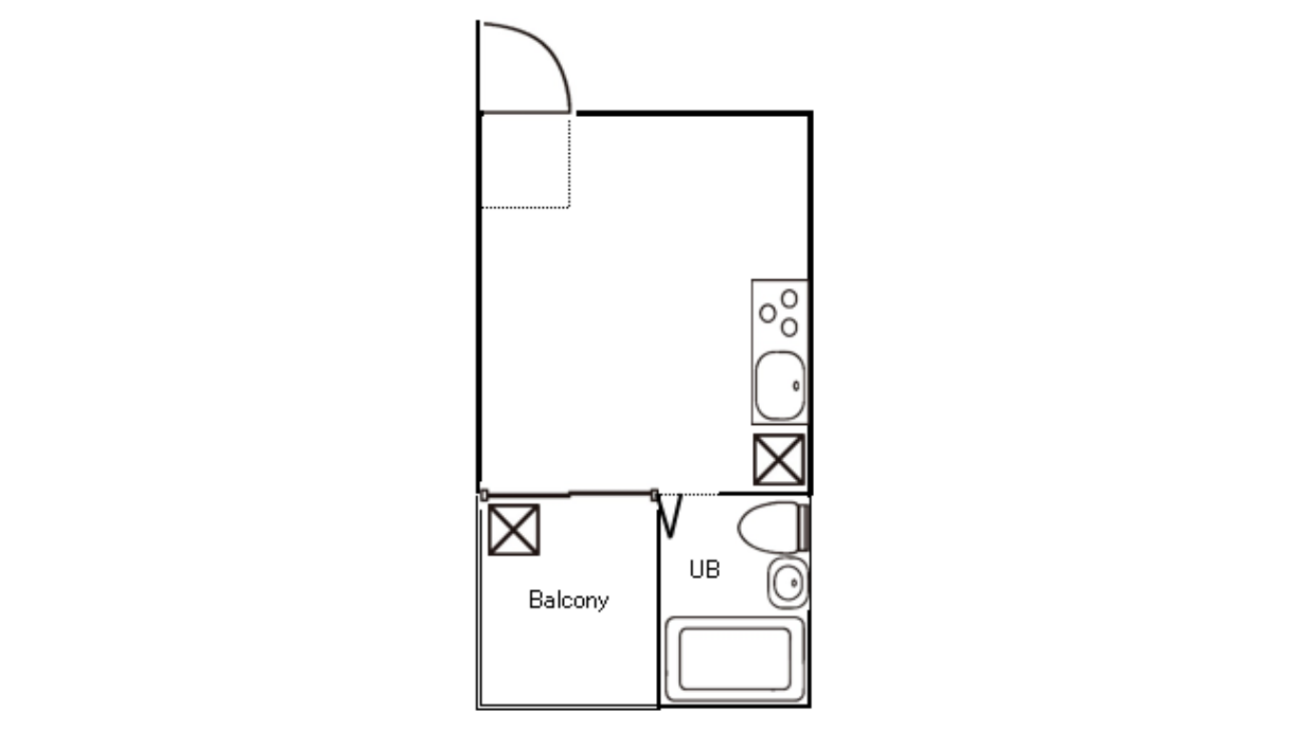 A floor plan of a small apartment