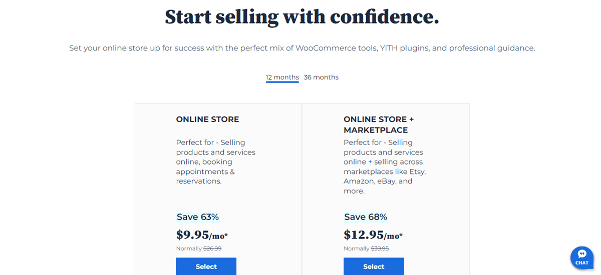 Bluehost WooCommerce Hosting Plans