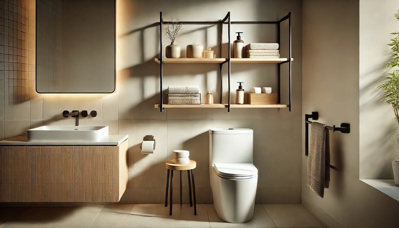 image showcasing over-the-toilet shelving