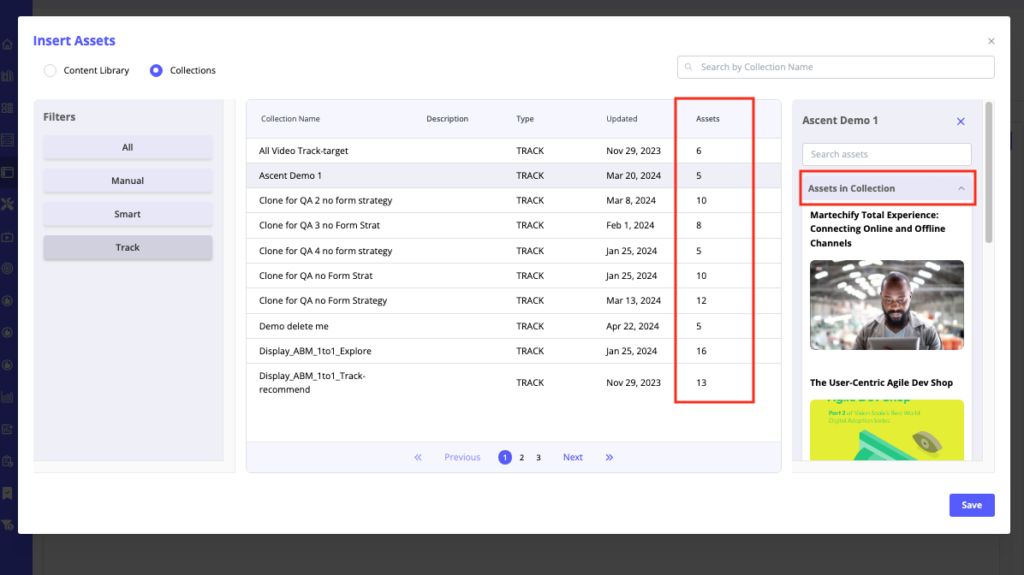 Insert Assets via Collections