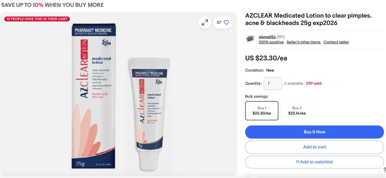 9 item acne treatment terjual USD 23.30 @ RM109.41 sen per item atau sama dengan hasil sebanyak 9x109.41= RM984.69 sen