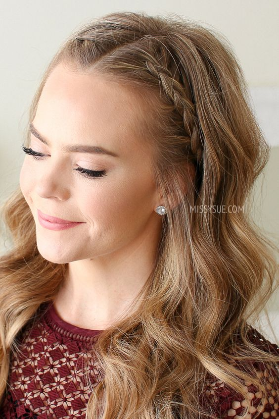 Picture of a lady wearing her hair  braided headband