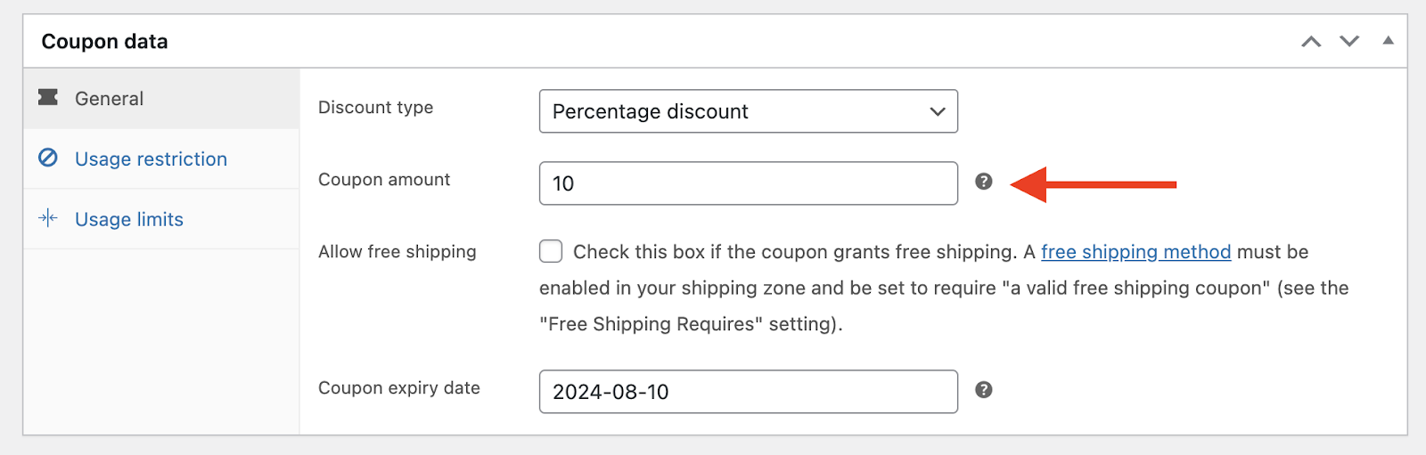 Coupon Amount 