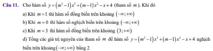 Lý thuyết Tính đơn điệu của hàm số & Các dạng bài tập