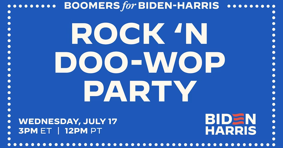 Boomers for Biden Presents: Rock 'n Doo-Wop Party!