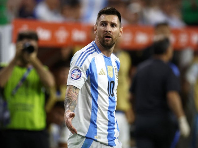 Reaksi Lionel Messi dari Argentina pada 4 Juli 2024