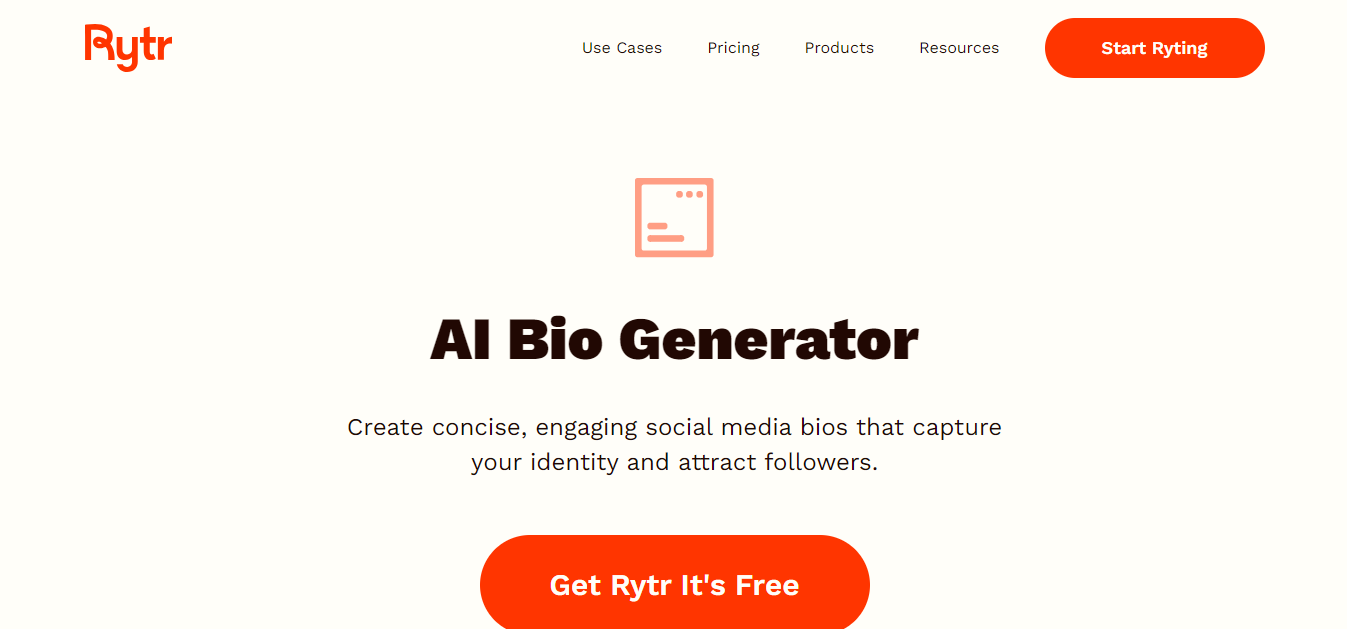 Rytr Social Media Bio Generator