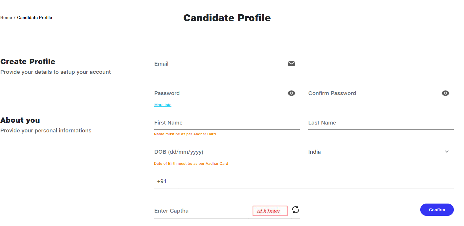 Jio candidate profile