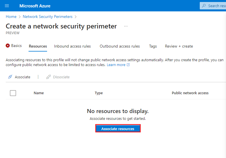 create a network security and perimeter