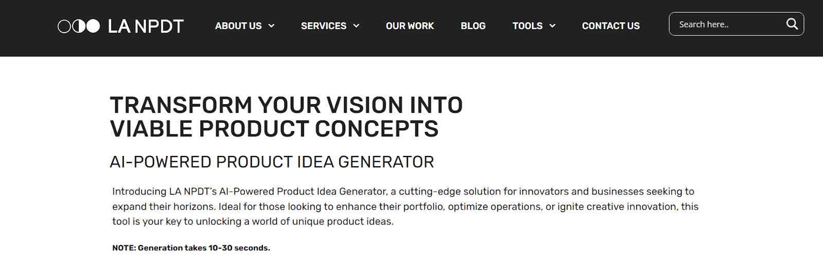 LA NPDT AI Product Idea Generator